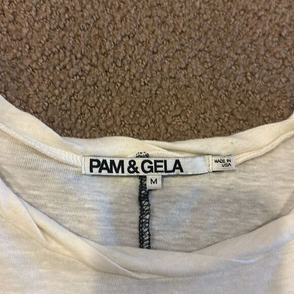 Pam & Gela Women’s Ivory Lace long Tank top - Size M - Picture 3 of 7